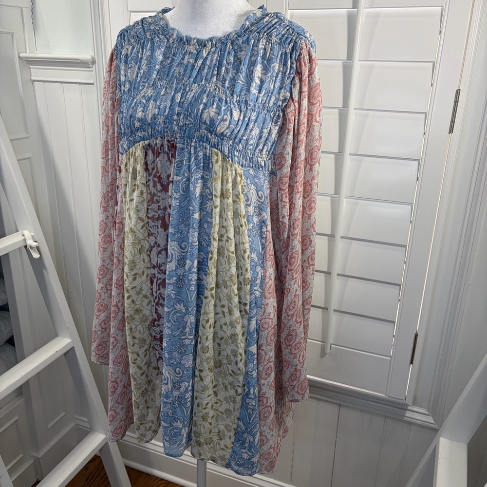 Free People Merrie Mixed-Print Tunic - Picture 4 of 8